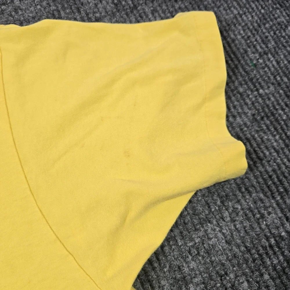 Vintage Polo By Ralph Lauren‎ Shirt Mens Large Yellow Pocket Pony Tee Made USA